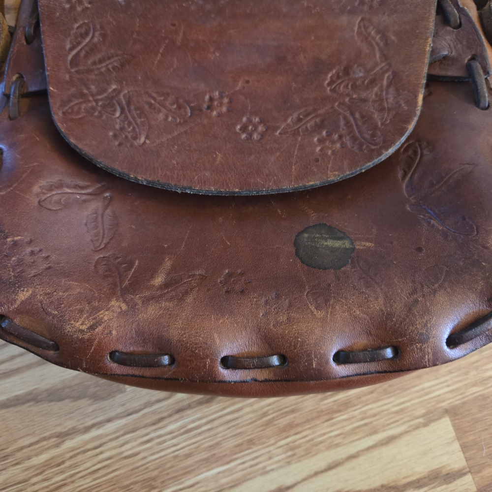 Vintage Tooled Leather Purse Handbag - Picture 3 of 8